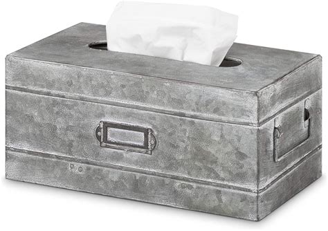 rustic metal tissue box cover|decorative rectangular tissue box cover.